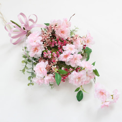 「送料無料」八重桜のスワッグリース アーティフィシャルフラワー 7枚目の画像