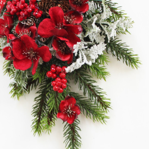 送料無料」クリスマススワッグリース レッド系 スワッグ GrandGrue