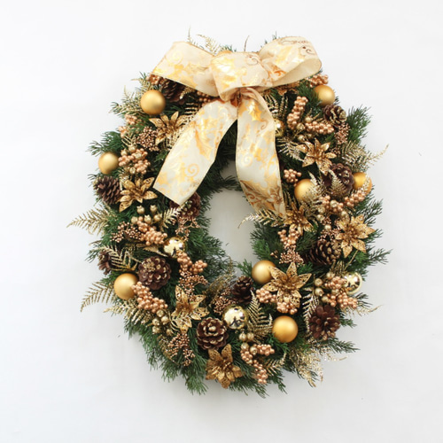 1点限り「送料無料」ビックサイズ 楕円形 大きなクリスマスリース