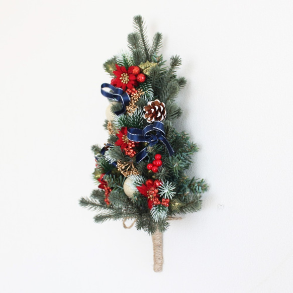 壁に掛けるクリスマスツリー「送料無料」リースタイプのクリスマスツリー 7枚目の画像