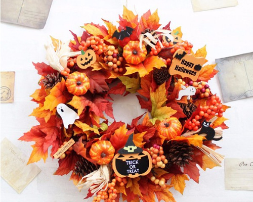 ハロウィンリース Halloween Origami] How to make a pumpkin Halloween wreath