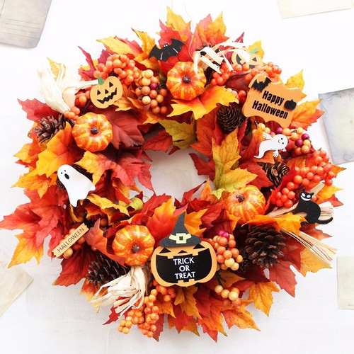 送料無料】ハロウィンリース(ハロウィンキャラクター付き