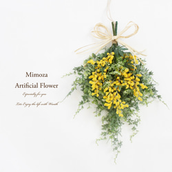 幸せのお月様＊ミモザ三日月リース＊ミモザムーンリース