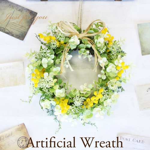再販】【送料無料】ミモザ＆ユーカリのリース リース GrandGrue 通販