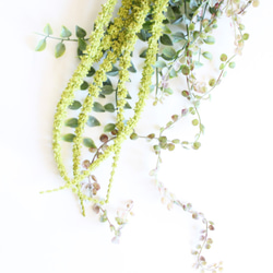 「Creema限定」【送料無料】観葉植物・多肉植物のグリーンリース・スワッグ　アーティフィシャルフラワー 5枚目の画像