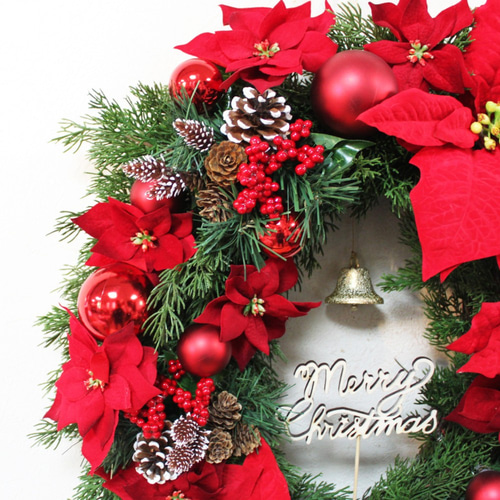 送料無料」ビックサイズ 楕円形 大きなクリスマスリース【特大サイズ