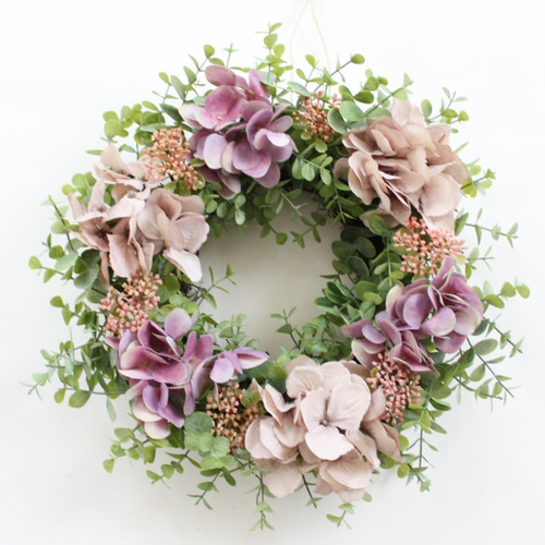 ユーカリと紫陽花の森の雰囲気リース