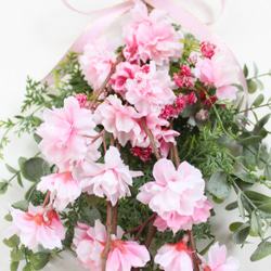 「送料無料」しだれ桜（さくら）春のスワッグリース アーティフィシャルフラワー 3枚目の画像