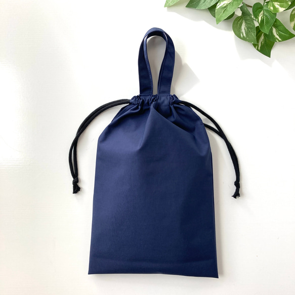 はる　手提げ　上履き袋　お着替え袋　ボーダー×ブルー上履き袋 はる 手提げ 上履き袋 お着替え袋 ボーダー×ブルー上履き袋 楽天