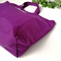 プチトートバッグ　防水ナイロンでとっても軽くて使いやすい♪プールバッグや保育園バッグに　紫 4枚目の画像