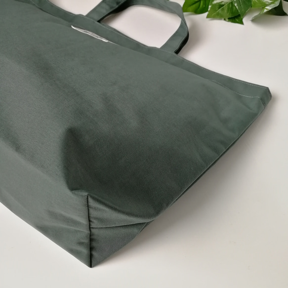 【送料無料】プチトートバッグ　グレー　防水ナイロンでとっても軽くて使いやすい♪プールバッグや保育園バッグに　 4枚目の画像