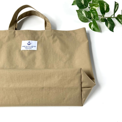 【送料無料】プチトートバッグ　防水ナイロンでとっても軽くて使いやすい♪プールバッグや保育園バッグに　ベージュ 3枚目の画像