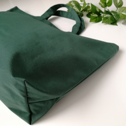 プチトートバッグ（深緑）　防水ナイロンでとっても軽くて使いやすい♪プールバッグや保育園バッグに　深緑 7枚目の画像