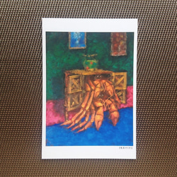 ポストカード ヤドカリの絵５枚セット 2枚目の画像