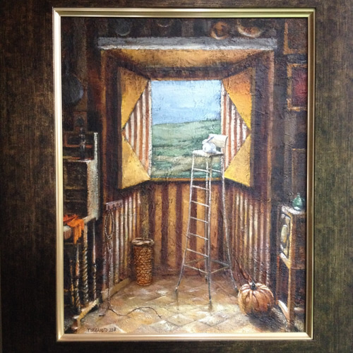 売約済み】絵F6号 窓辺 絵画 黄土6号 通販 6708008｜Creema