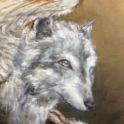 油絵F8号 狐狗狸ケルベロス 3枚目の画像