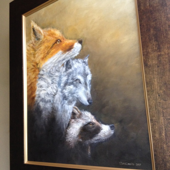 油絵F8号 狐狗狸ケルベロス 8枚目の画像