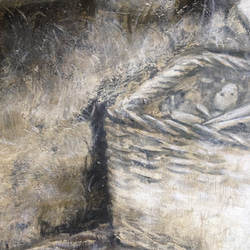 油絵F6号 マヌルネコとぬいぐるみ 4枚目の画像