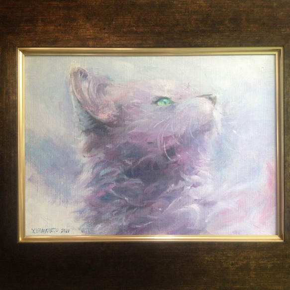 油絵F4号 夢色の猫 1枚目の画像