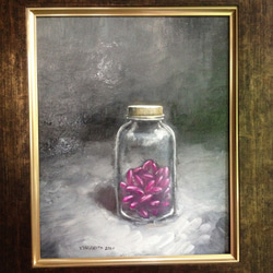 油絵F3号 紫色の錠剤 1枚目の画像
