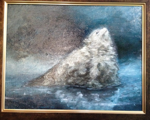 「軽井沢雨」F6　絵画　油絵 軽井沢雨」F6 絵画 油絵