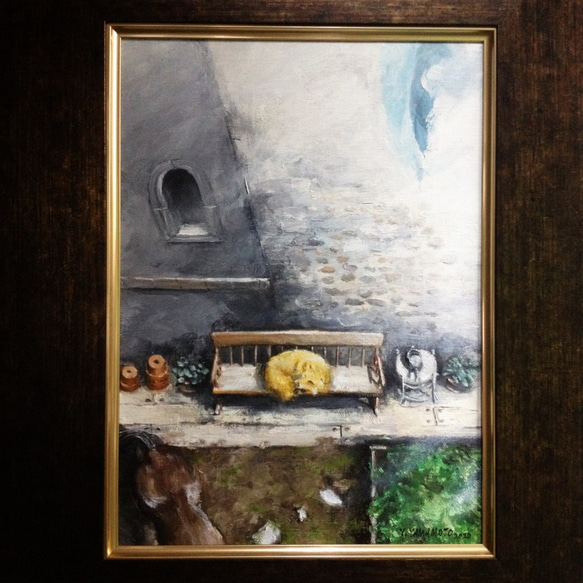 【一点物】『　緑の清涼　』油絵 F4号　油彩　油画　絵画　インテリアアート 一点物】『 緑の清涼 』油絵 F4号 油彩 油画 絵画 インテリア