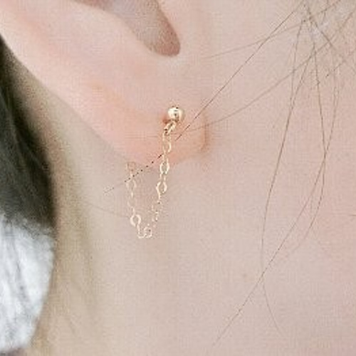 14kgfのチェーンフープピアス☆ ピアス（フープ） pui 通販