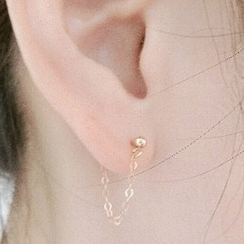 14kgfのチェーンフープピアス☆ ピアス（フープ） pui 通販