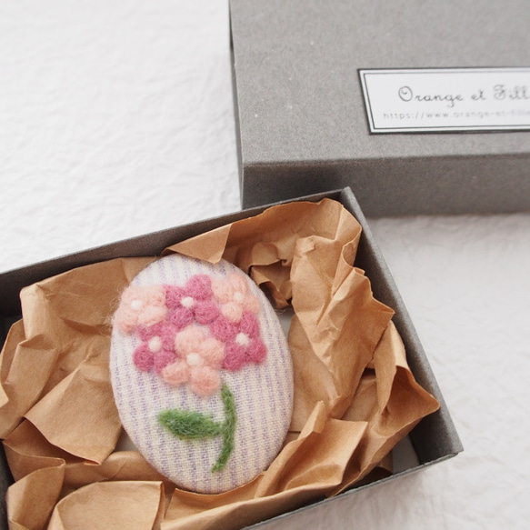 羊毛フェルトブローチ★ハンドメイド★刺繍★ビーズ★ 満開の紫陽花 完売】 2025年最新】羊毛フェルトブローチ紫陽花の人気アイテム