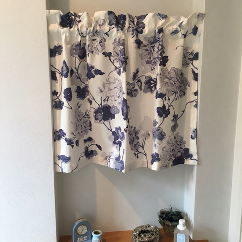 ラルフローレン生地の紫陽花柄カフェカーテン② カーテン アトリエ