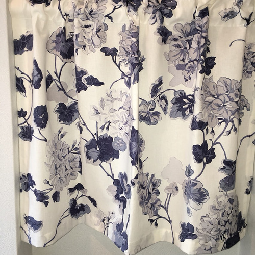 ラルフローレン生地の紫陽花柄カフェカーテン② カーテン アトリエ