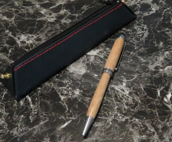 チークの木を使用したタッチペン機能付き回転式ヨーロピアンボールペン 6枚目の画像