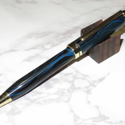 タッチペン機能付きヨーロピアンボールペン　エボナイトブルー 2枚目の画像