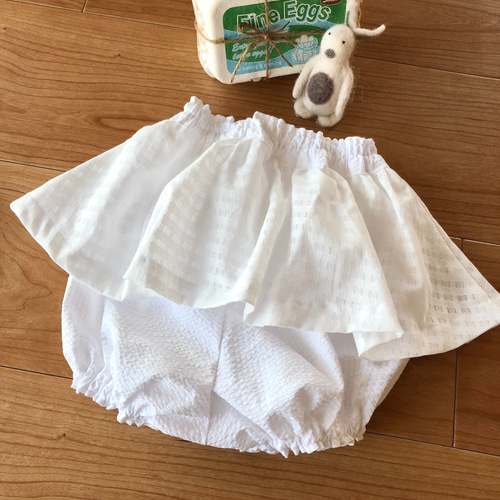 白いギャザースカート付きかぼちゃパンツ ベビー服 cottontime 通販 