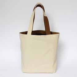 [Made-to-order] Onomichi 帆布咖啡色托特包-2TONE- [A4] 第3張的照片