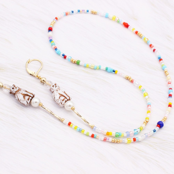 【SITTING CAT MASK CHAIN】 -COLORFUL - 4枚目の画像