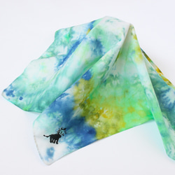 HANDKERCHIEF-SHIBORI-◇BLUE×GREEN×YELLOW◇ 1枚目の画像