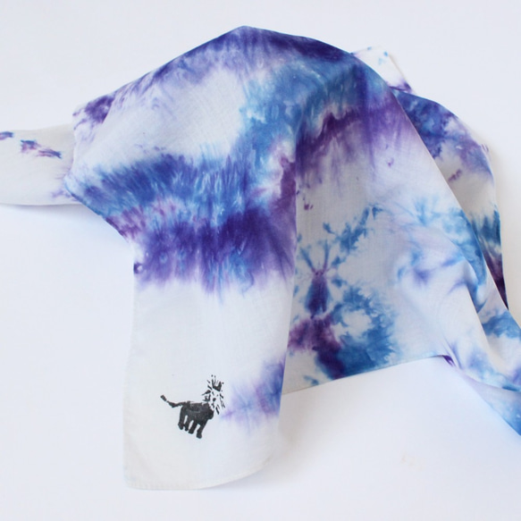 HANDKERCHIEF-SHIBORI-◇BLUE×VIOLET◇ 1枚目の画像