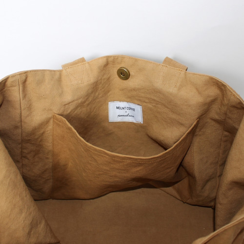 受注制作］尾道帆布のコーヒー染ショルダートートBAG【A4特大