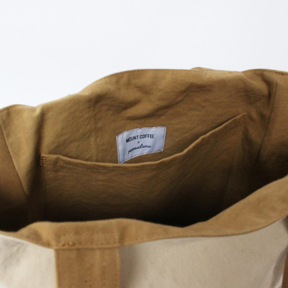 [Made-to-order]尾道帆布咖啡色手提包-BICOLOR-[A4] 第7張的照片