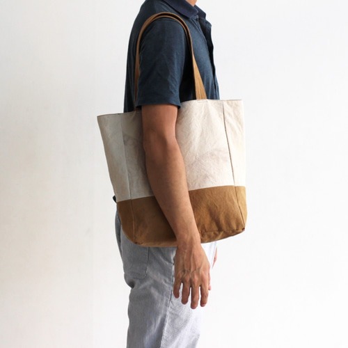 受注制作］尾道帆布のコーヒー染トートBAG -BICOLOR（バイカラー