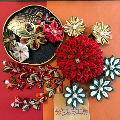 ☆再販受付中☆つまみ細工髪飾り(成人式、卒業式、七五三、着物、結婚
