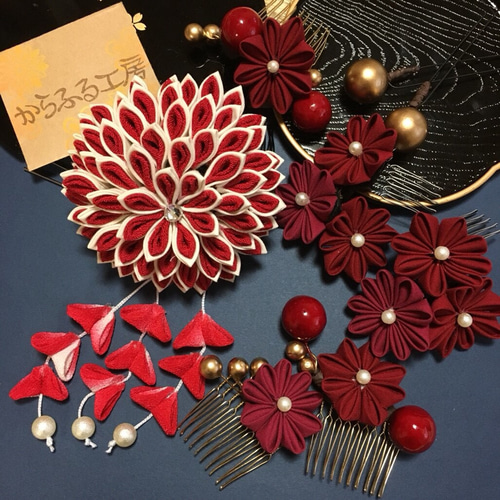 ☆再販受付中☆つまみ細工髪飾り(七五三、成人式、卒業式、結婚式