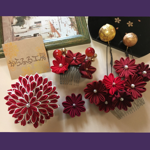 ☆再販受付中☆つまみ細工髪飾り(七五三、成人式、卒業式、結婚式