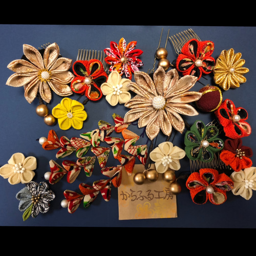 ☆再販受付中☆つまみ細工髪飾り(成人式、結婚式、七五三、卒業