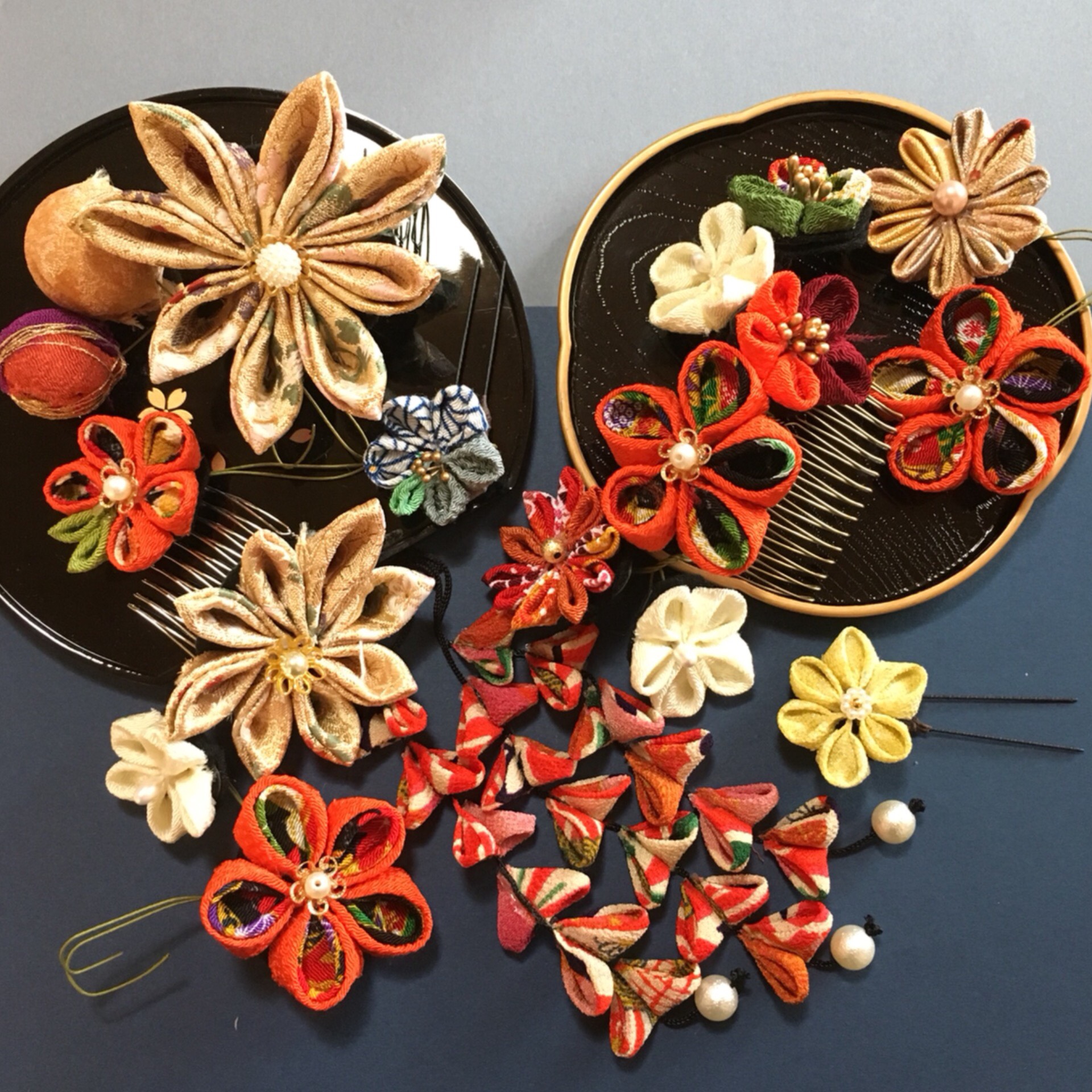 ★再販受付中★つまみ細工髪飾り(成人式、結婚式、七五三、卒業式、浴衣、着物