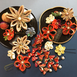 ☆再販受付中☆つまみ細工髪飾り(成人式、結婚式、七五三、卒業式