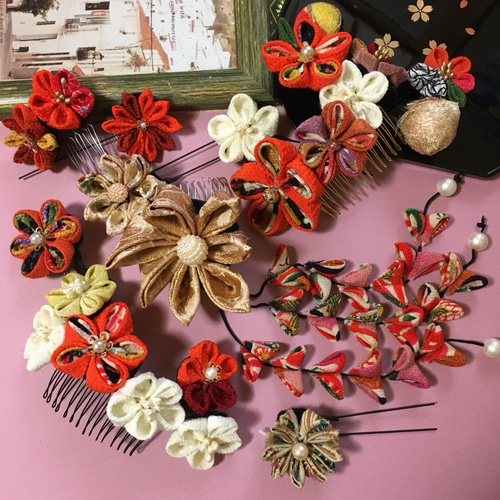 再販受付中 つまみ細工 髪飾り 七五三 成人式 卒業式 リボン ☆再販