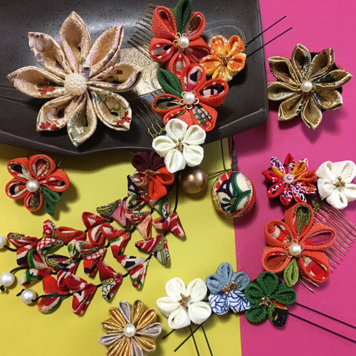 ☆再販受付中☆つまみ細工髪飾り(成人式、結婚式、七五三、卒業式