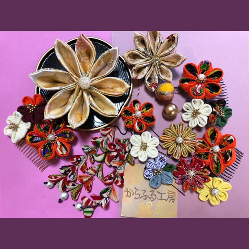 ☆再販受付中☆つまみ細工髪飾り(成人式、結婚式、七五三、卒業